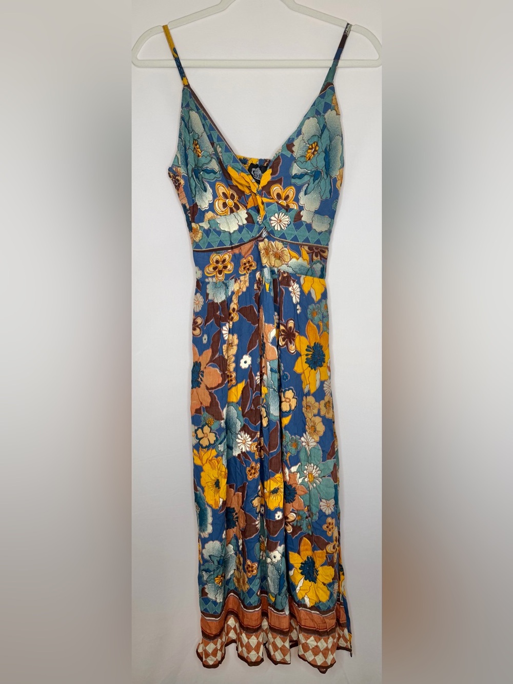 Vintage-Inspired Floral Midi Dress | Boho Retro Sundress - Picture 2 of 11